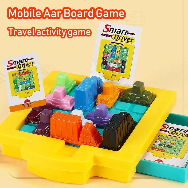 Kids Education Desk - Verkehrsstau-Logikspiel, Auto-Parkplatz-Puzzle, Lehrreiches Schreibtischspielzeug, Gehirnaktivierende Spaßaktivität,