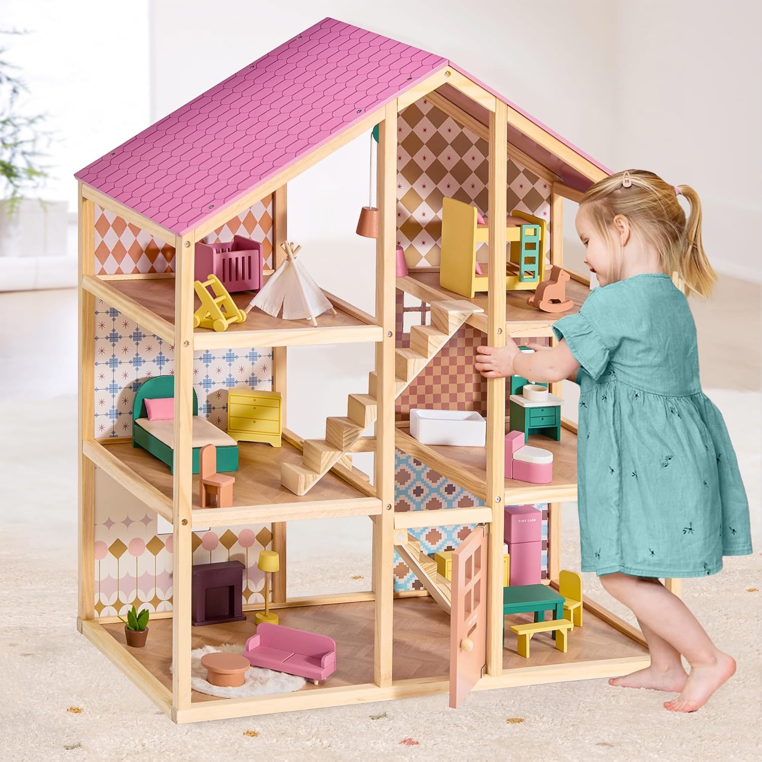 Montessori Shelf Toy - Montessori-Bücher- und Spielzeugregal für Kinder, 5-Fach-Organizer,