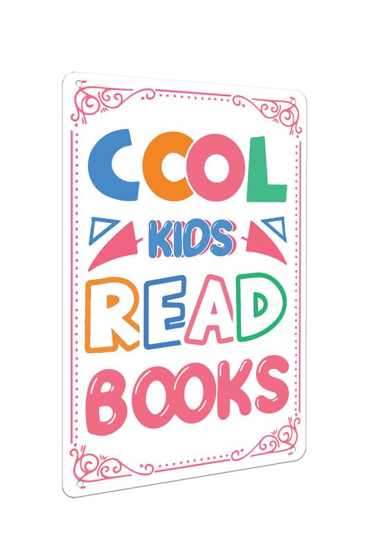 School Kids Education Quotes - Cooles Metallschild „Kinder lesen Bücher“ mit