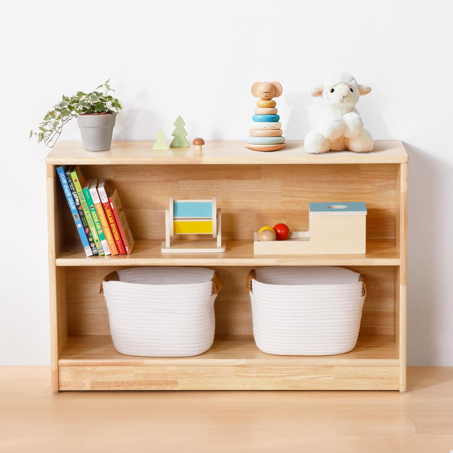 Montessori Shelf Toy - Montessori-Regal 2-stufig, Spielzeugaufbewahrung, 35,4