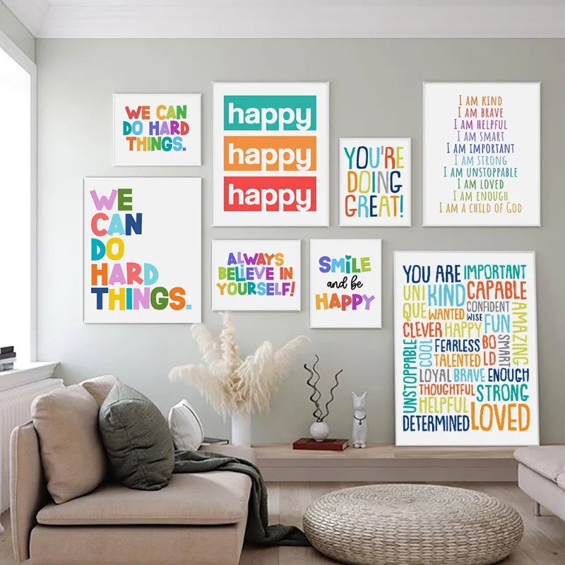 Kids Education Motivation - Positives Kinder-Klassenzimmer Wandbild Inspirierendes Poster Bildung