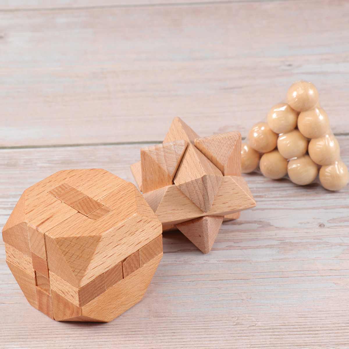 Kids Education Fun - 1 Set Holzpyramiden-Puzzle Denkspiel für Erwachsene
