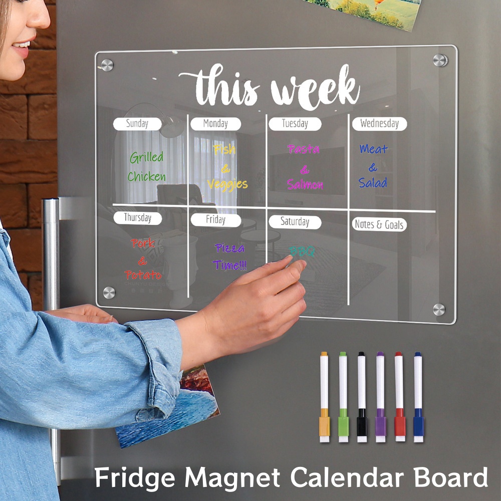 Magnetic Letter Board - Kühlschrankmagnet, Kalendertafel, Wochenplaner, wiederverwendbar, trocken abwischbar,