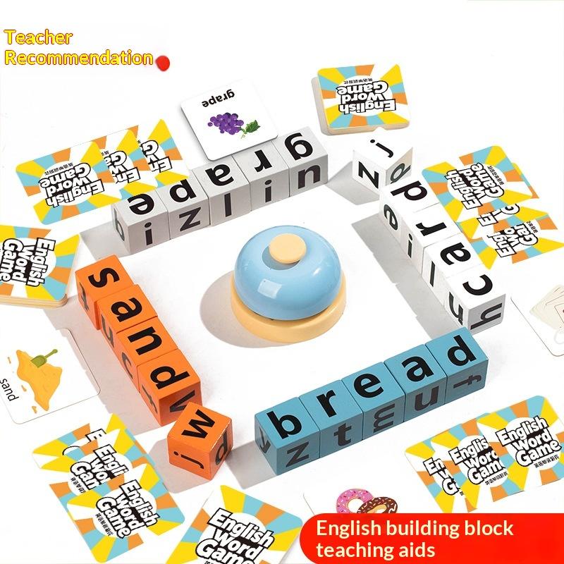Kids Educational Games Learn English - Rechtschreibwürfel Wortbildungsspiel Lernkarten-Set Frühes Lernspielzeug für