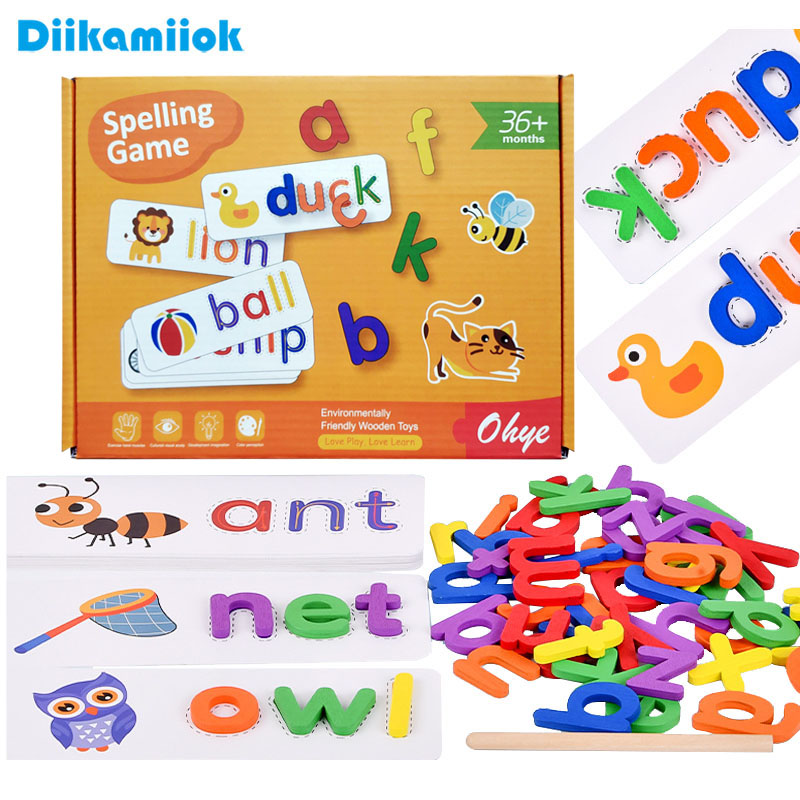 Kids Educational Games Learn English - 52 Stück englisches Alphabet, Rechtschreibung, Wort,