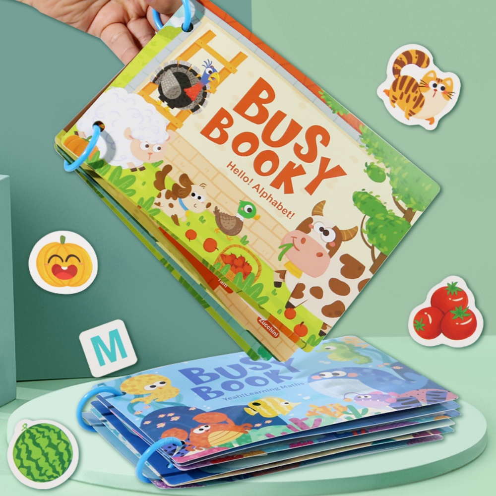 Kids Educational Games Learn English - Beschäftigt Buch Aufkleber Ruhiges Buch für