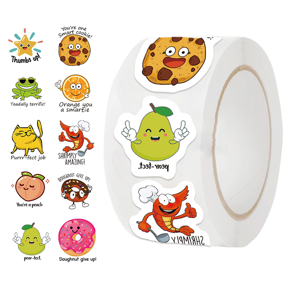 Kids Education Motivation - 500 Stück/Rolle kawaii Aufkleber Student studieren