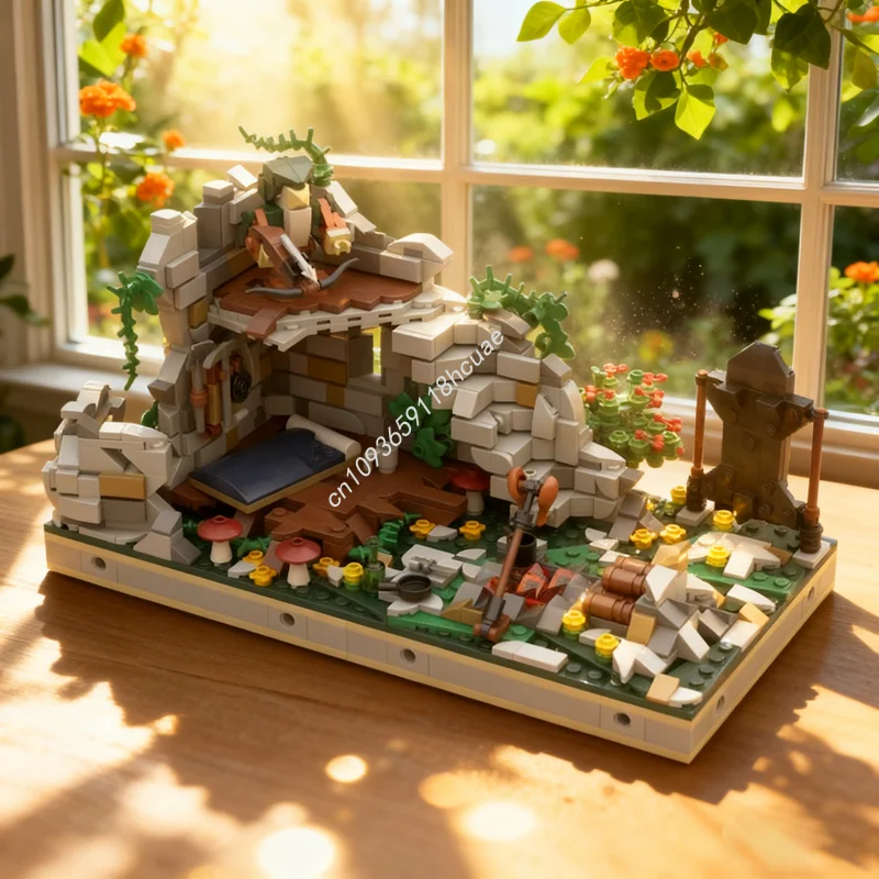 Kids Hunter Education - 1129-teiliges MOC Zwergenjäger-Camp und Ruine Schlossmodell