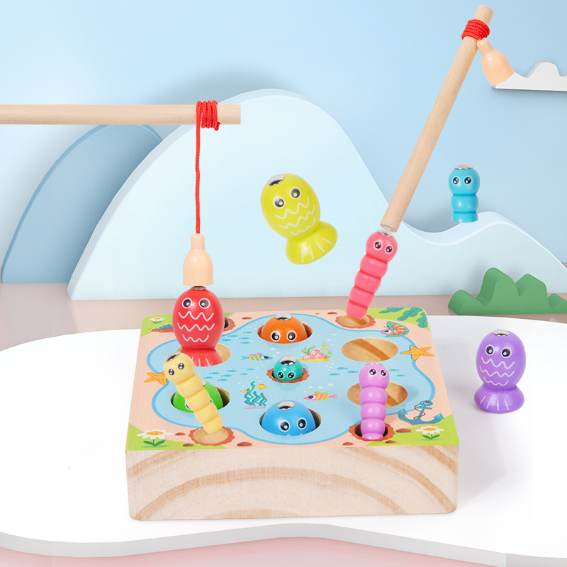 Montessori Shelf Toy - Kinder Holz Angeln Spiel Spielzeug Frühe