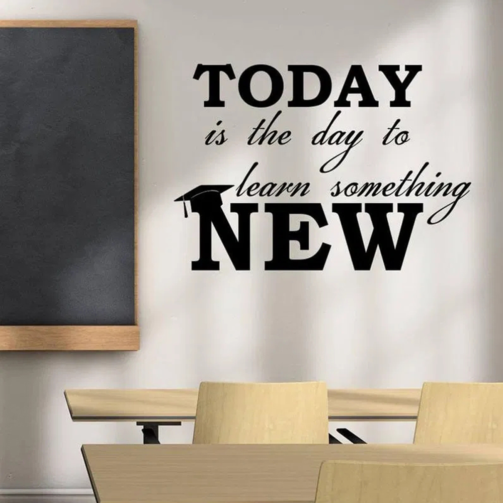 Kids Education Motivation - Bildungs-Wandaufkleber mit Motivationszitat „Lerne heute etwas