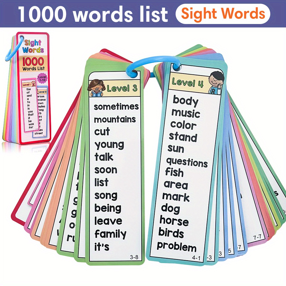 Kids Educational Games Learn English - 1000 Sichtwörter-Lernkarten für Kinder im Alter