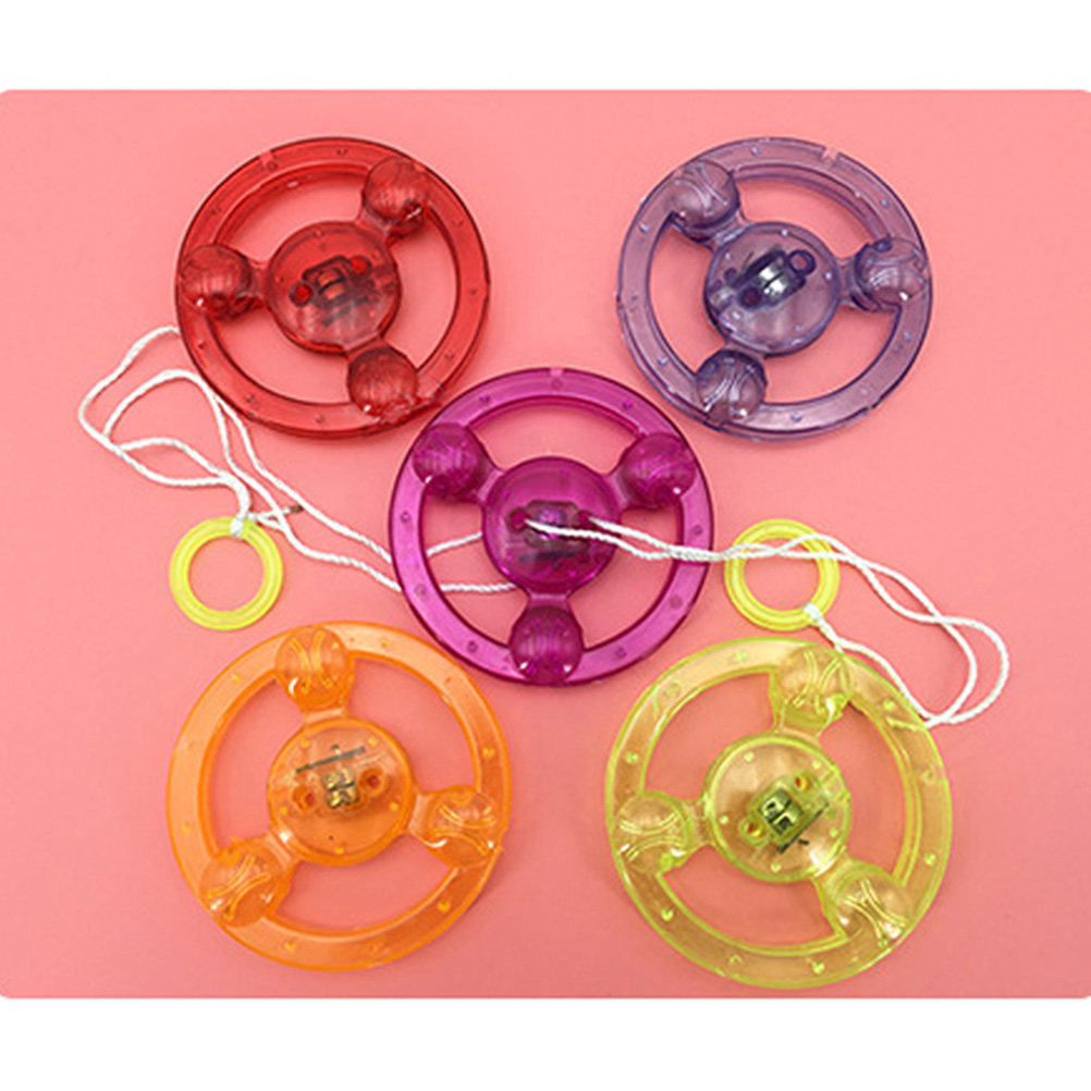Kids Education Fun - 10-teiliges Blinkendes Ziehseil-Spinnrad-Set für Kinder, Bunte