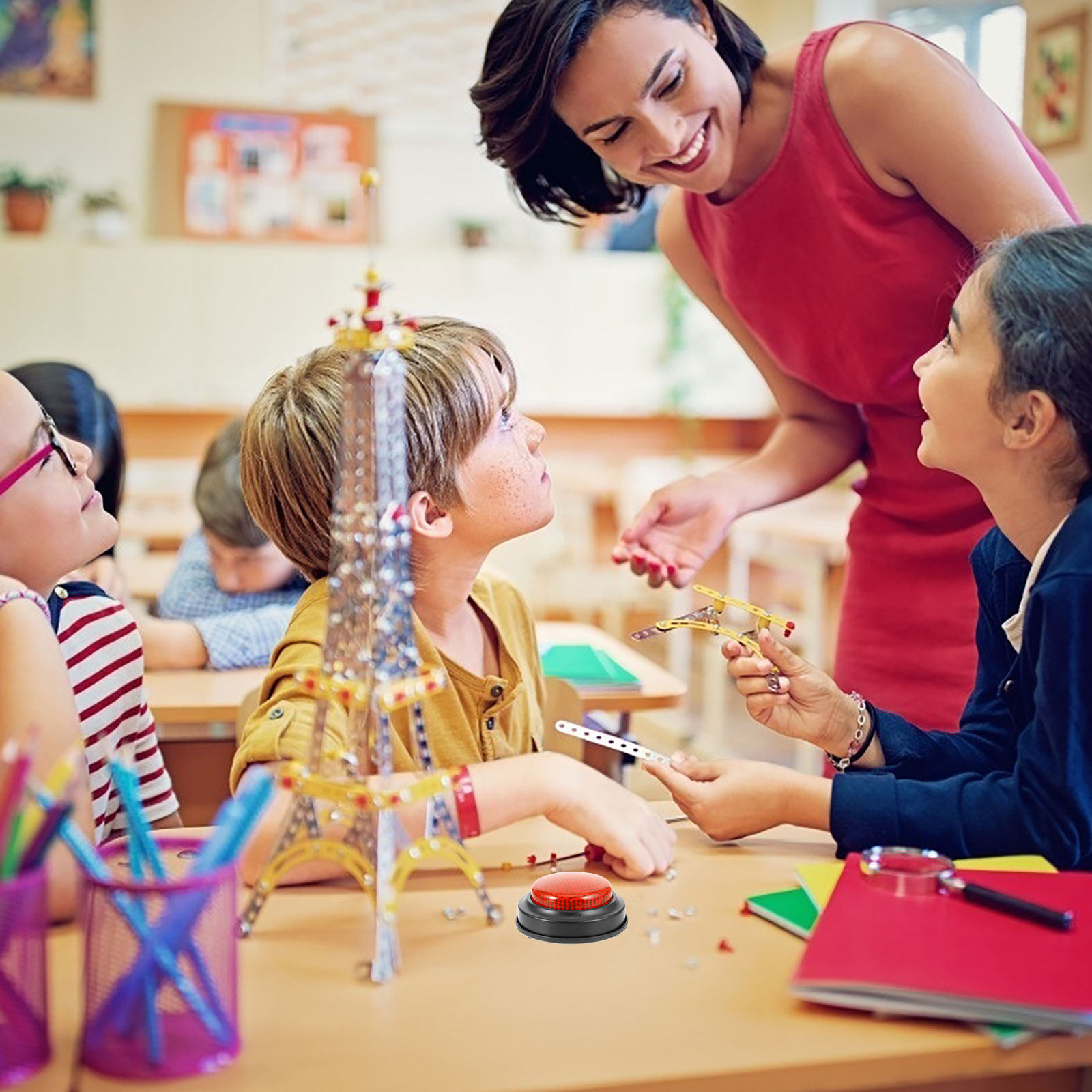 Kids Education Learning - Kinder-Antwortbuzzer-Set mit Blinklicht und Ton für