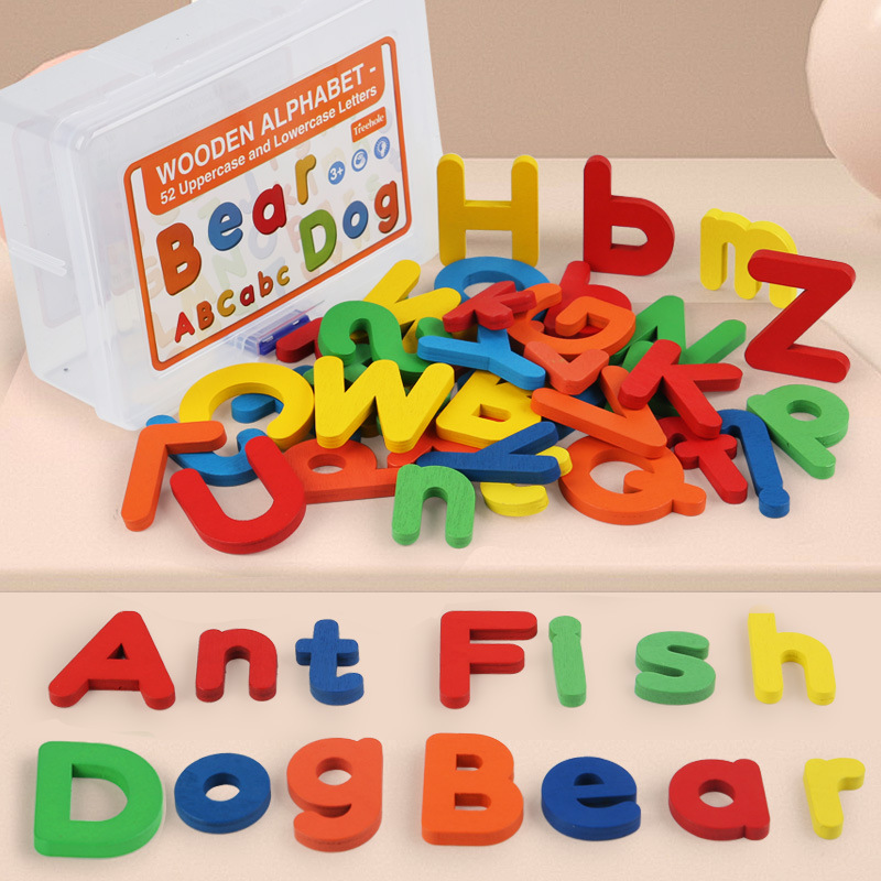 Kids Educational Games Learn English - Kinder Montessori Holz Englisch Brief Set