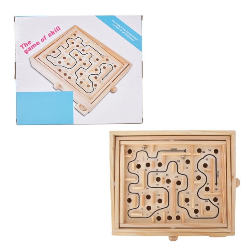 Game Educational For Kids Free - Erwachsenes Kind Holz pädagogisches Labyrinth Gehirntraining