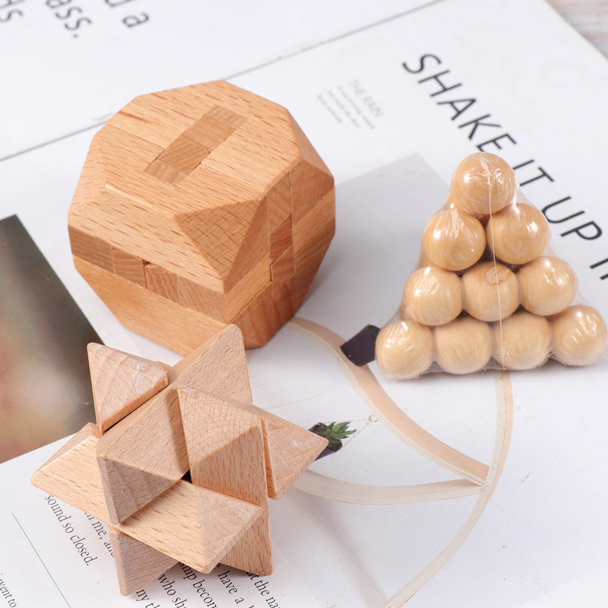 1 Set Holzpyramiden-Puzzle Den – Kids Education Fun Bewertung und Preis