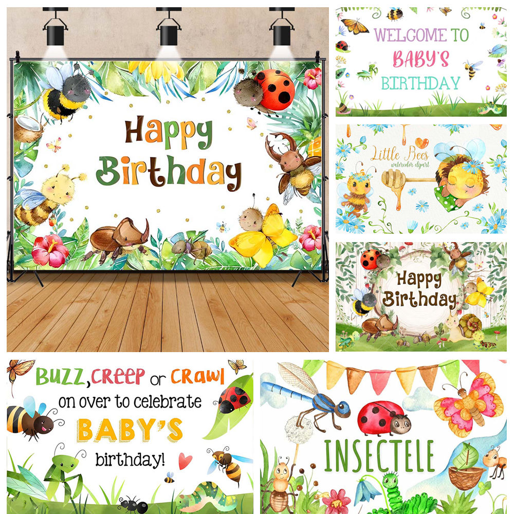 Cartoon Insekt Party Frühe Bil – Kids Education Background Bewertung und Preis