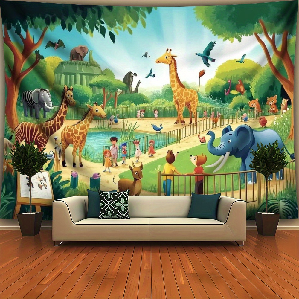 1 Stück Cartoon-Zoo-Tiere Gira – Kids Education Background Bewertung und Preis
