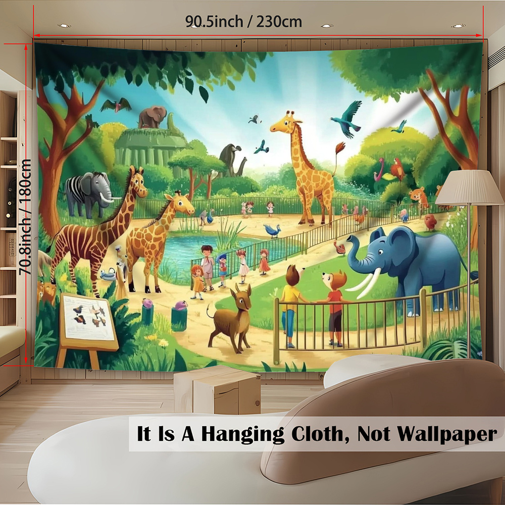 1 Stück Cartoon-Zoo-Tiere Gira – Kids Education Background Bewertung und Preis